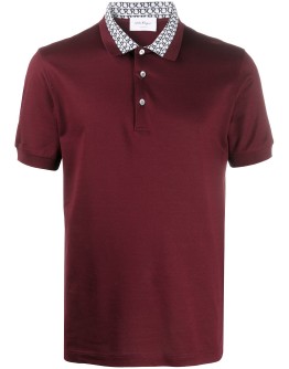 Gancini collar polo shirt