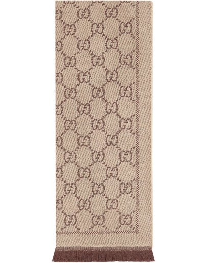 GG jacquard knit scarf