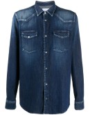curved hem flap pocket shirt