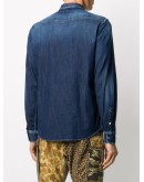 curved hem flap pocket shirt