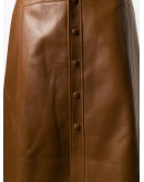 A-line leather midi-skirt
