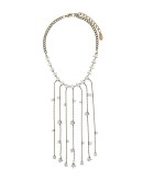 rhinestone-embellished fringed necklace