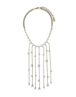 rhinestone-embellished fringed necklace