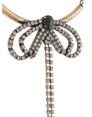 rhinestone-embellished bow necklace