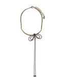 rhinestone-embellished bow necklace