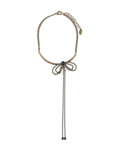 rhinestone-embellished bow necklace