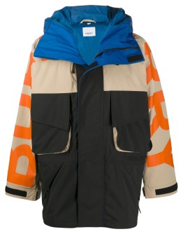 logo print colour-block technical twill jacket