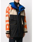 logo print colour-block technical twill jacket