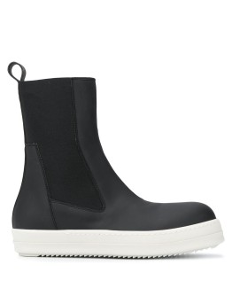 chunky slip-on leather boots