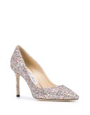 glitter pumps with stiletto heel