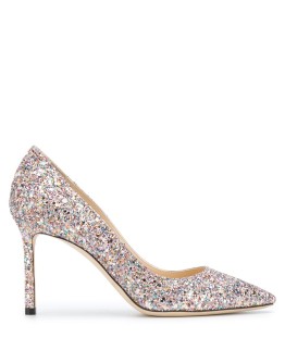glitter pumps with stiletto heel