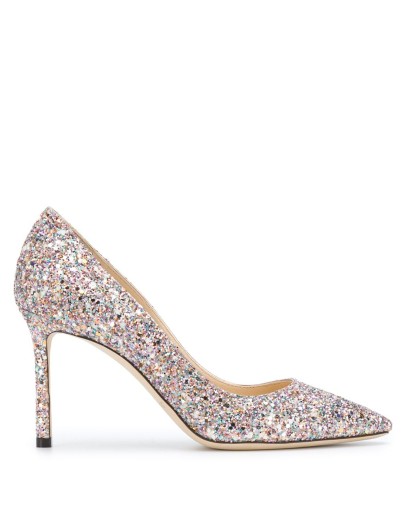 glitter pumps with stiletto heel