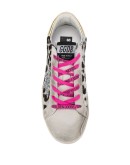 leopard print lace-up trainers