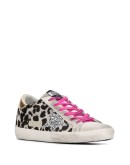 leopard print lace-up trainers