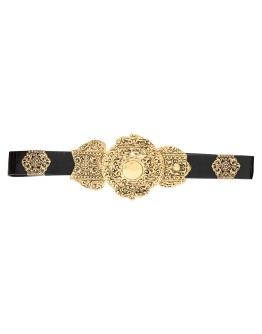engraved-buckle belt 