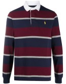 striped print polo shirt