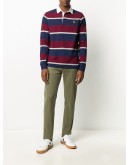 striped print polo shirt