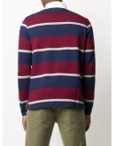 striped print polo shirt