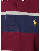 striped print polo shirt