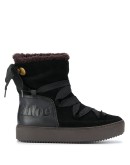 suede flat chunky sole lace-up boots