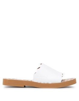 logo print scalloped edge slides