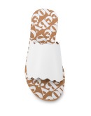 logo print scalloped edge slides