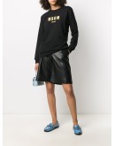  faux leather knee-length shorts