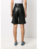  faux leather knee-length shorts
