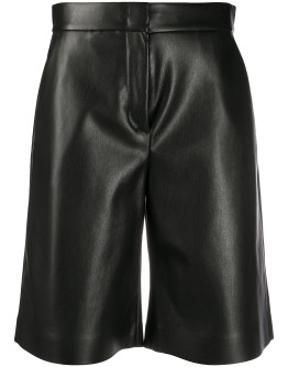  faux leather knee-length shorts