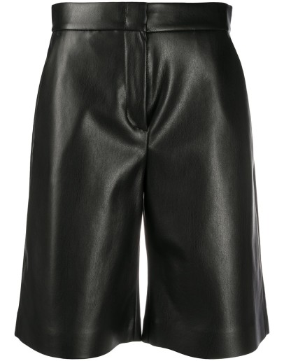  faux leather knee-length shorts