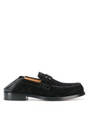 four-stitch folding-heel suede loafers