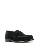 four-stitch folding-heel suede loafers