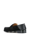 four-stitch folding-heel suede loafers