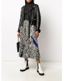 script print pleated skirt 
