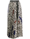 script print pleated skirt 