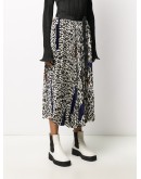script print pleated skirt 