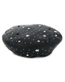 studded faux-leather beret