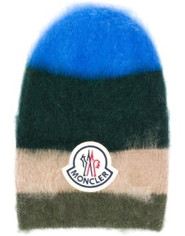 mohair blend stripe knit hat