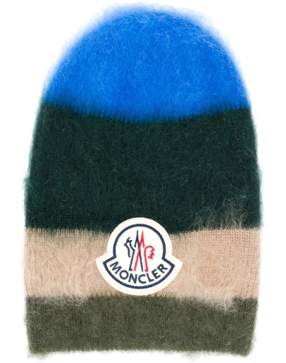mohair blend stripe knit hat