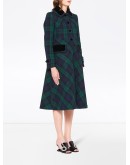 single-breasted tartan coat