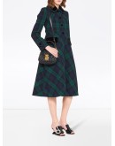 single-breasted tartan coat