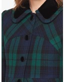 single-breasted tartan coat