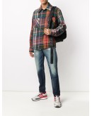 straight-leg faded jeans