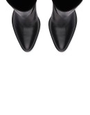 knee-length mid-heeled boots