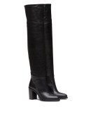 knee-length mid-heeled boots