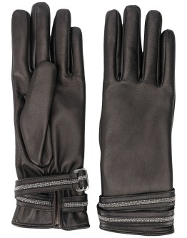 studded strap leather gloves