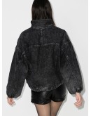 padded denim-look bomber jacket