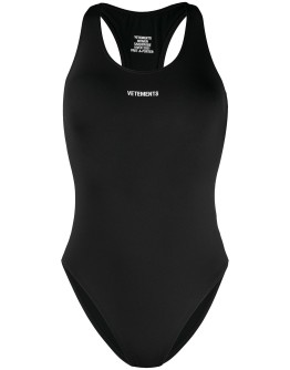 cut-out logo swimsuit