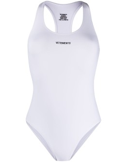 cut-out logo swimsuit