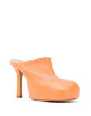 sculptural 105mm leather mules